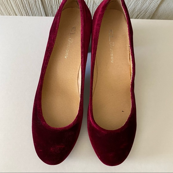CL by Laundry Velvet Wine Block Heels Round Toe 7M - Picture 10 of 16